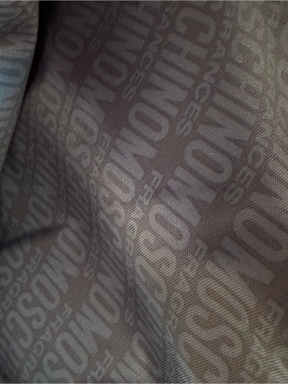 Moschino Gold Glitter Cosmetic Pouch with Branded Strap